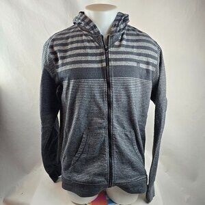 Element Sweatshirt Mens Large Gray Hoodie Striped Full Zip Skateboard Y2k
